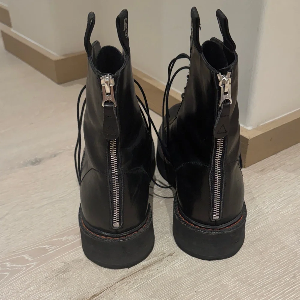 R13 Black single stack leather boots - Picture 4 of 9